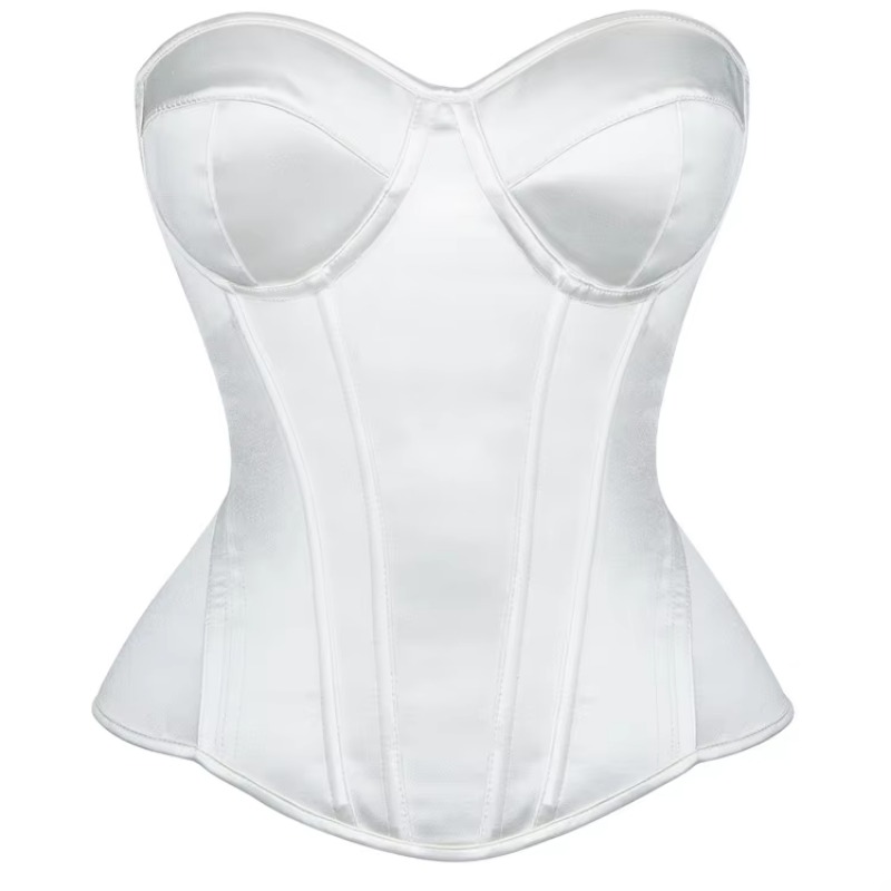Boning Corset Steel - White Corset for Women Overbust Bustier