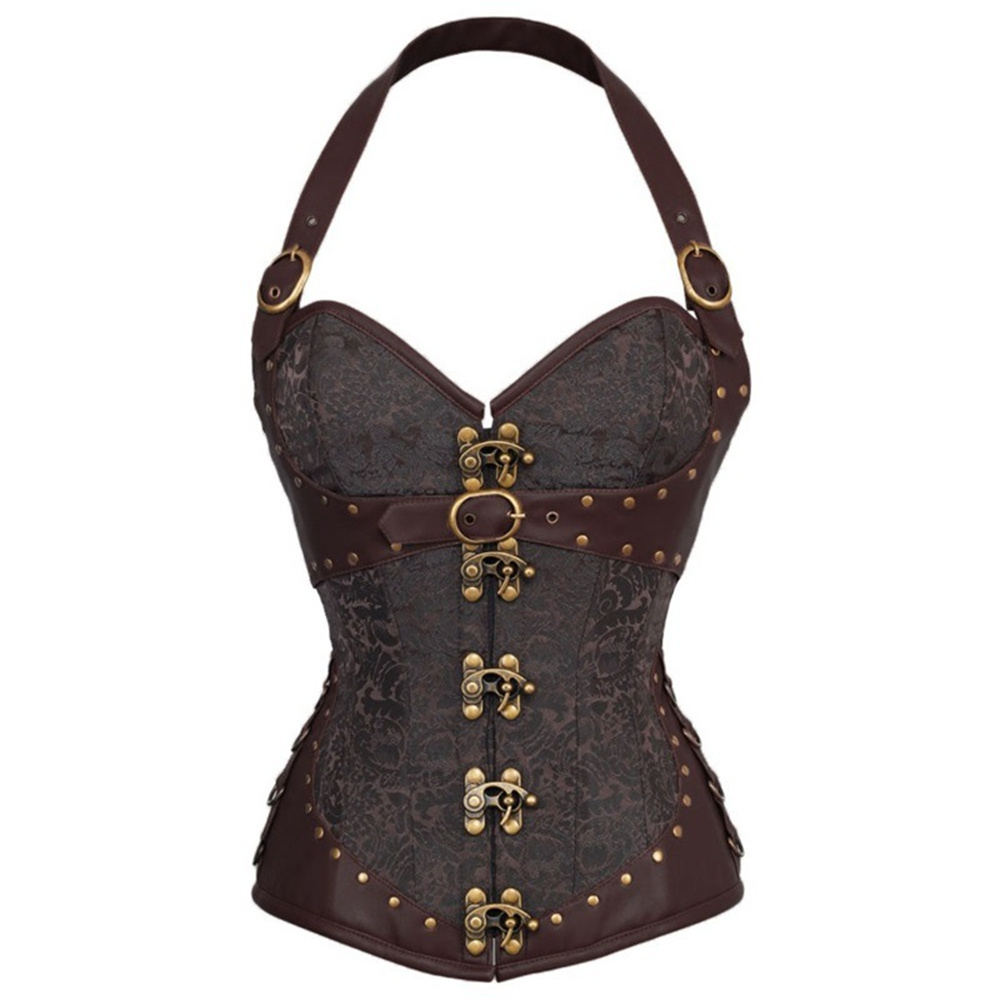 Boning Corset Steel - Women Gothic Retro Steel Bone Halter
