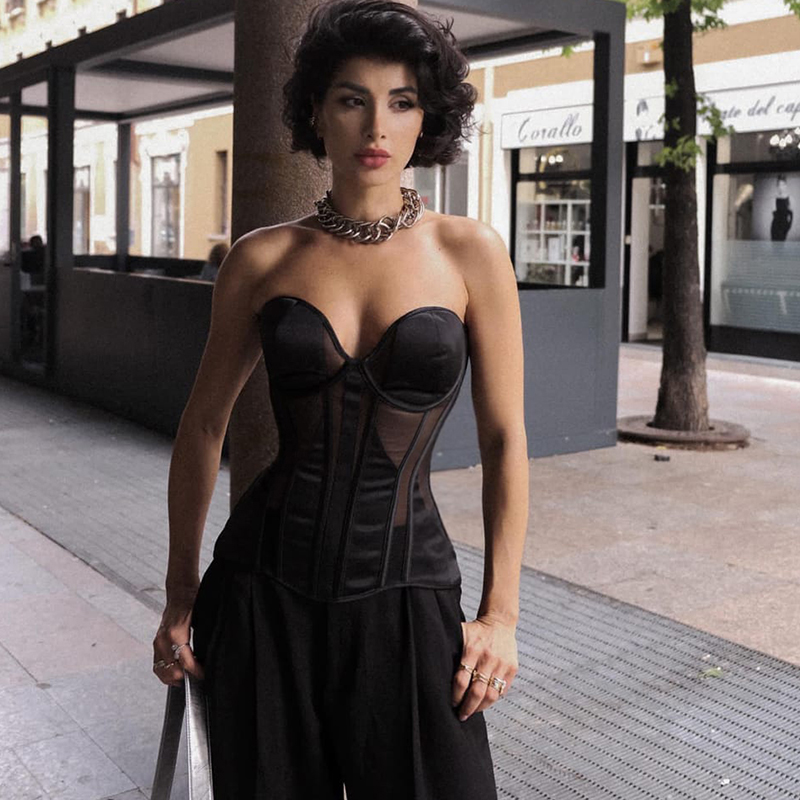 Steel Bone Women Sexy Mesh Bra - Boning Corset Steel recension och pris