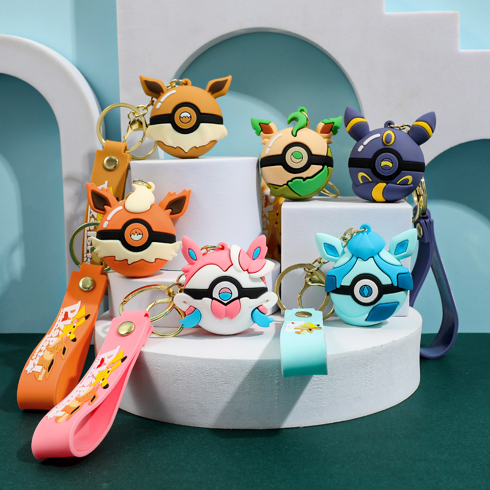 6pcs Pikachu Cartoon Keychain  - Pokeball Cosplay Prop recension och pris