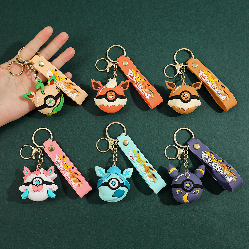 6pcs Pikachu Cartoon Keychain  - Pokeball Cosplay Prop recension och pris