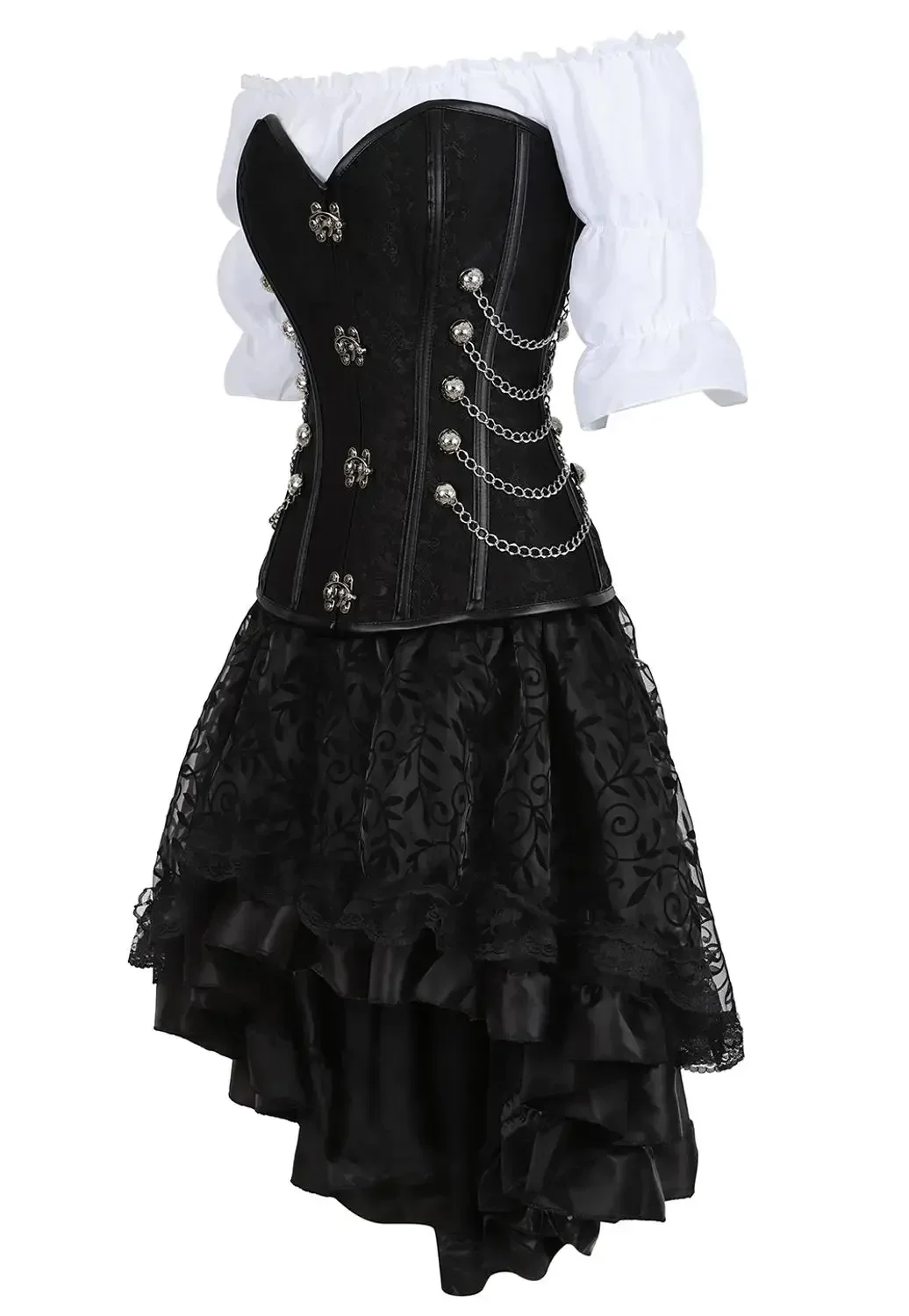 Womens Pirate Corset Leather S - Boning Corset Steel recension och pris
