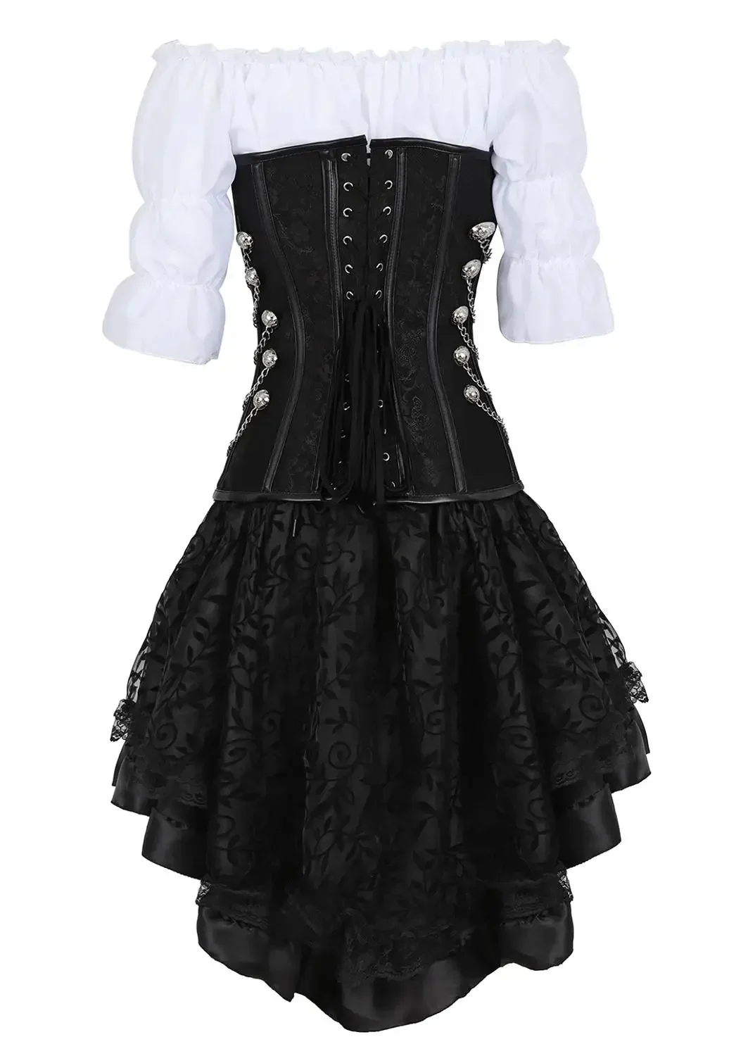 Womens Pirate Corset Leather S - Boning Corset Steel recension och pris