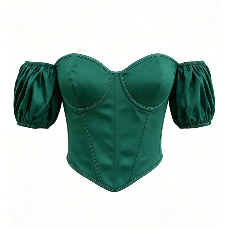 Sexy Green Satin Corset Top Sh - Boning Corset Steel recension och pris