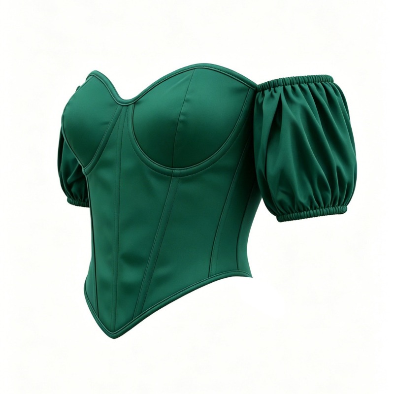 Sexy Green Satin Corset Top Sh - Boning Corset Steel recension och pris