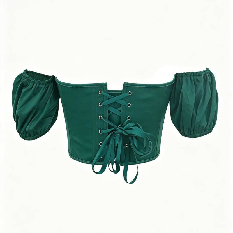 Sexy Green Satin Corset Top Sh - Boning Corset Steel recension och pris